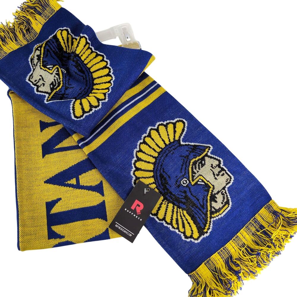 NWT Mount Tabor High School Spartans Soccer Knit‎ Fringe Scarf Ruffneck W-S NC